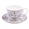 HOME ELEMENTS Porcelánová šálka a podšálka, 250 ml, Levanduľa