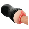 Vibeconnect - realistický ústa a umelá vagína masturbátor (naturálny-čierny)
