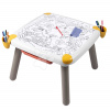 Kreatívny stôl pre deti na kreslenie Kid Creative Table Smoby s 3 odkladacími priestormi 11 doplnkov s fixkami a obrázkami 70*70*47 cm od 24 mes