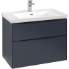 VILLEROY & BOCH Subway 3.0 závesná skrinka pod umývadlo, 2 zásuvky, s LED osvetlením, 772 x 478 x 429 mm, Marine Blue, C574L1VQ