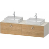 DURAVIT White Tulip závesná skrinka pod dve umývadlá na dosku, 2 zásuvky, 1600 x 550 x 408 mm, dub prírodný masív/nordická biela matná, WT4891BH5390000