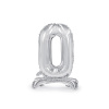 PartyDeco Balónik fóliový samostatne stojace číslo 0 strieborný 80 cm