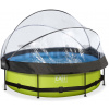 Bazén s krytom a filtráciou Lime pool Exit Toys kruhový oceľová konštrukcia 300*76 cm zelený od 6 rokov