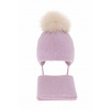 Agbo Detský merino set čiapka a šál – jemná ružovo-fialová, bavlnená podšívka Rosalina Farba: Fialová, Veľkosť: 36-38