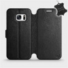 Kožené flip pouzdro Mobiwear - Samsung Galaxy S7 - Černé (Kožené knížkové pouzdro, obal, kryt na mobil Samsung Galaxy S7, Černé, materiál Genuine Leather, ochrana 360°, stojánek, silikonová vanička, m