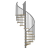 Minka STAIRS Kombinované točité schodisko Spiral Effect dub/sivá pr. 140 cm