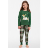 Italian Fashion Vianočné dievčenské pyžamo Italian Fashion Zonda zelené, Veľkosť 134-140, Farba zelená