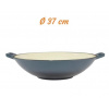 Liatinový WOK so smaltovaným povrchom sivomodrý 37x10 cm 5,6 l