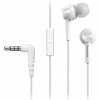 Panasonic RP-TCM115 ergonomické slúchadlá do uší (9 mm meniče, výkonné basy, mikrofón a diaľkové ovládanie v kábli, pohodlné prenášanie), biele
