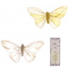 LAALU – Súprava 6 ks dekorácií Motýli bielo-žltý mix 10 cm