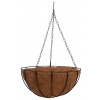 Kvetináč Strend Pro LC-CocoH-23, 30x30x14 cm, visiaci, oceľ/kokos, závesný, s retiazkou a vešiakom