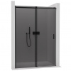 CERANO - Sprchové posuvné dvere Santoro Ľ/P - 8 mm - čierna matná, grafitové sklo - 100x195 cm