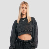 Dámska mikina Cropped Aura Washed Black - GymBeam Veľkosť: M