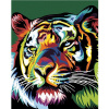 Maľovanie podľa čísel - Farebný tiger, 40 x 50 cm, bez rámu a napnutého plátna 8596530029809