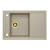 Alveus FORMIC 30 kuchynský granitový drez so sifónom 76x50 - Pebble+prepad gold 1108028+gold