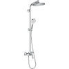 HANSGROHE Crometta S Showerpipe nástenný sprchový systém s pákovou batériou, horná sprcha 1jet priemer 240 mm, ručná sprcha 2jet, chróm, 27269000