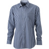 James & Nicholson Košile JN 617, popelínová, kostkovaná, dlouhý rukáv COT02061796302-navy/white M Navy/bílá