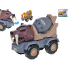 Auto stavebná miešačka/šavlozubý tiger 24 cm pohyblivé časti - mix farieb (hnedá, oranžová)