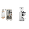 ECM Puristika PID, cream, olive + Rocket Espresso SUPER FAUSTO, chrome