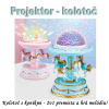 Projektor rotujúci kolotoč, model Koníky modrý