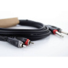 Cordial 14841 jack / cinch audio prepojovací kábel [2x jack zástrčka 6,3 mm (mono) - 2x cinch zástrčka] 3 m čierna PVC plášť, dvojžilové vedenie; 14841