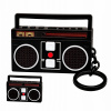 Retiazka na kľúče retro čierna s nahrávaním, mini rádio
