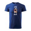 Sablio Tričko s potlačou Pug lover - modré 2XL