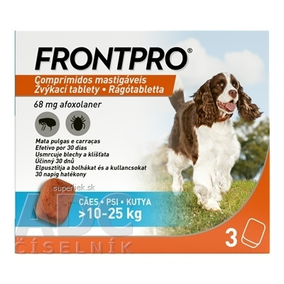FRONTPRO 68 mg žuvacie tablety pre psy (10 - 25 kg) 1x3 ks, 4064951003806