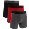 Under Armour Perf Tech Cotton 6in 3 Pack - Castlerock Full Heather/Red Steel L