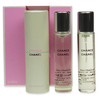 Chanel Chance Eau Fraiche, Toaletná voda 3x20ml Twist and Spray - s rozprašovačom pre ženy