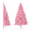 zahrada-XL Umelý vianočný polovičný stromček s podstavcom ružový 240cm PVC 344674
