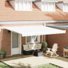 VidaXL Ručná zaťahovacia markíza biela 450 x 300 cm, vidaXL Tkanina na výmenu m