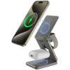 Swissten AL1 3v1 skladací magnetický bezdrôtový stojan pre iPhone / Apple Watch / AirPods - 15W - šedý 8595217484771 - možnosť vrátiť tovar ZADARMO do 30tich dní