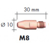 Prievlak 1,0 mm M8 x 10 x 30