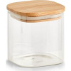 Zeller Sklenice s bambusovým víkem, čtvercová, 800 ml, 10x10x11 cm