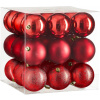 LAALU Súprava 27 ks ozdôb: Ozdoby guľaté červené mix 8 cm
