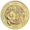 The Royal Mint zlatá minca minca Tudor Beasts Queens Lion 2026 1/4 Oz