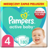 Plienky Pampers Active Baby 4, 9-14 kg, 180 ks