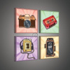 Obraz na plátne viacdielny - OB2985 - Retro koláž 50cm x 50cm - S20
