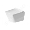 Duravit Viu Závesné WC Compact, Rimless, DuraFix, alpská biela 2573090000