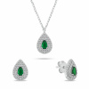 Brilio Silver Strieborný set šperkov so zirkónmi Tear Drop SET284WG (náhrdelník, náušnice)