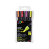 POSCA akrylový popisovač PC-5M - stredne jemný hrot - 1,8 - 2,5 mm - 4 ks súprava - neónové farby