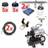 PROFI CUKRÁR: Kompresor AS-186 + 2x pištoľ BD-182K, 2x hadica s rýchlospojkou (2x Airbrush pištoľ FENGDA BD-182K + kompresor FENGDA AS-186 + 8 x fľaštička + stojan + 2 x hadica s rýchlospojkou)