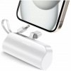 PowerBank 5000 mAh 10.5W Malá TAŠTIČKOVÁ Power Bank USB-C + Lightning Biela