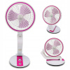 Paradox Skladací ventilátor so stolnou LED lampou FAN / Ružová