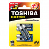 Alkalické batérie TOSHIBA HIGH POWER LR03 AAA 1,5V blister 6ks