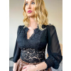 Čierne čipkované body , ZVOĽTE VEĽKOSŤ OBLEČENIA UNI ( XS, S, M )