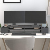 Stojan na monitor bílý 100x27,5x15 cm masivní borové dřevo Šedá 813971