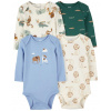CARTER'S Body dlhý rukáv Blue/Green Safari chlapec 4ks 18m/ veľ. 86 1R700610_18M