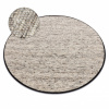 Dywany Łuszczów Béžový koberec NEPAL kruh 2100 prírodné sivá - vlnený, obojstranný kruh 120 cm